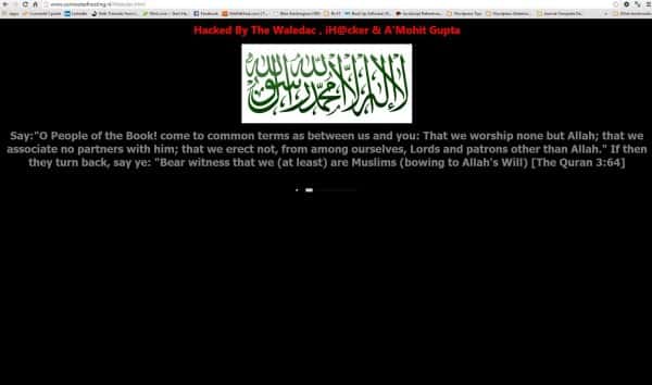 Screenshot of a Hacked Website