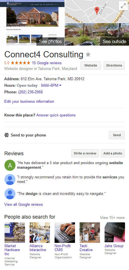 Connect4 Consulting Google Reviews